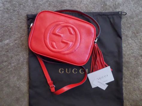 red gucci soho bag fake|gucci soho disco bag red.